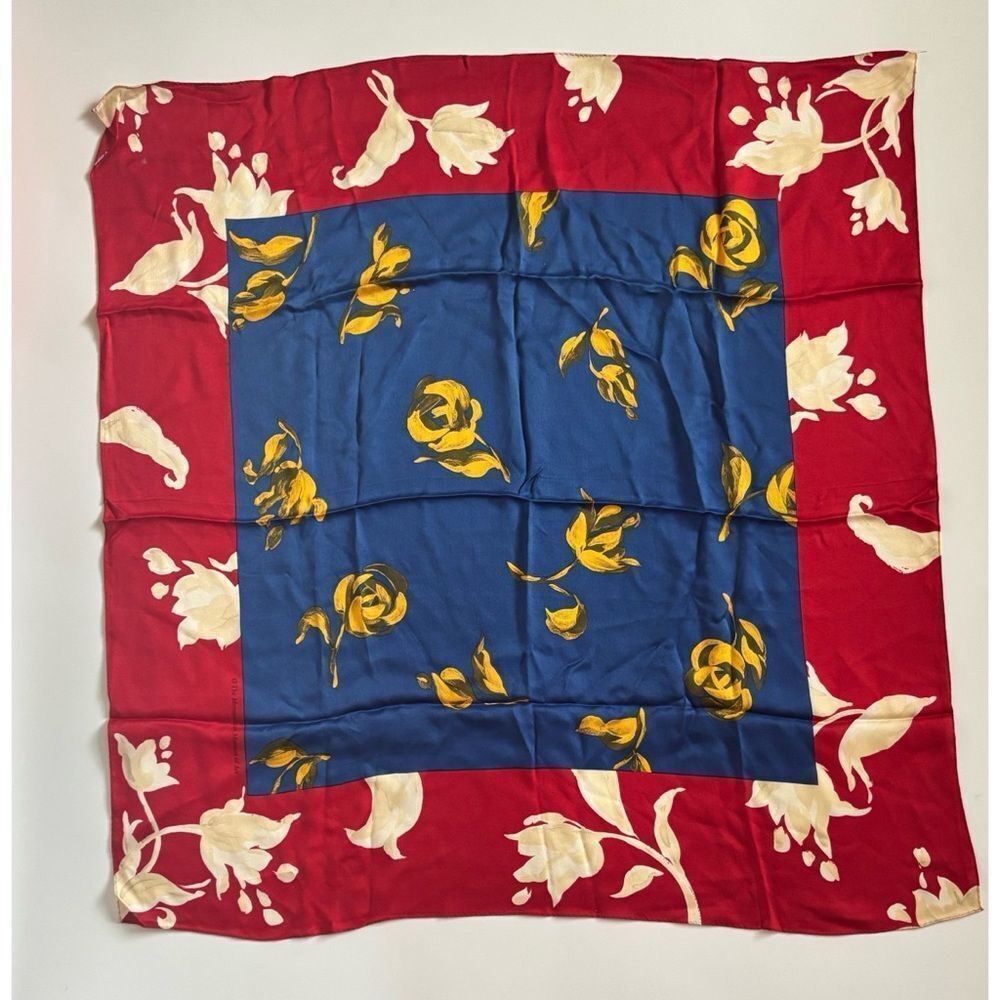 Vintage 1980’s The Metropolitan Museum of Art Floral Silk Scarf